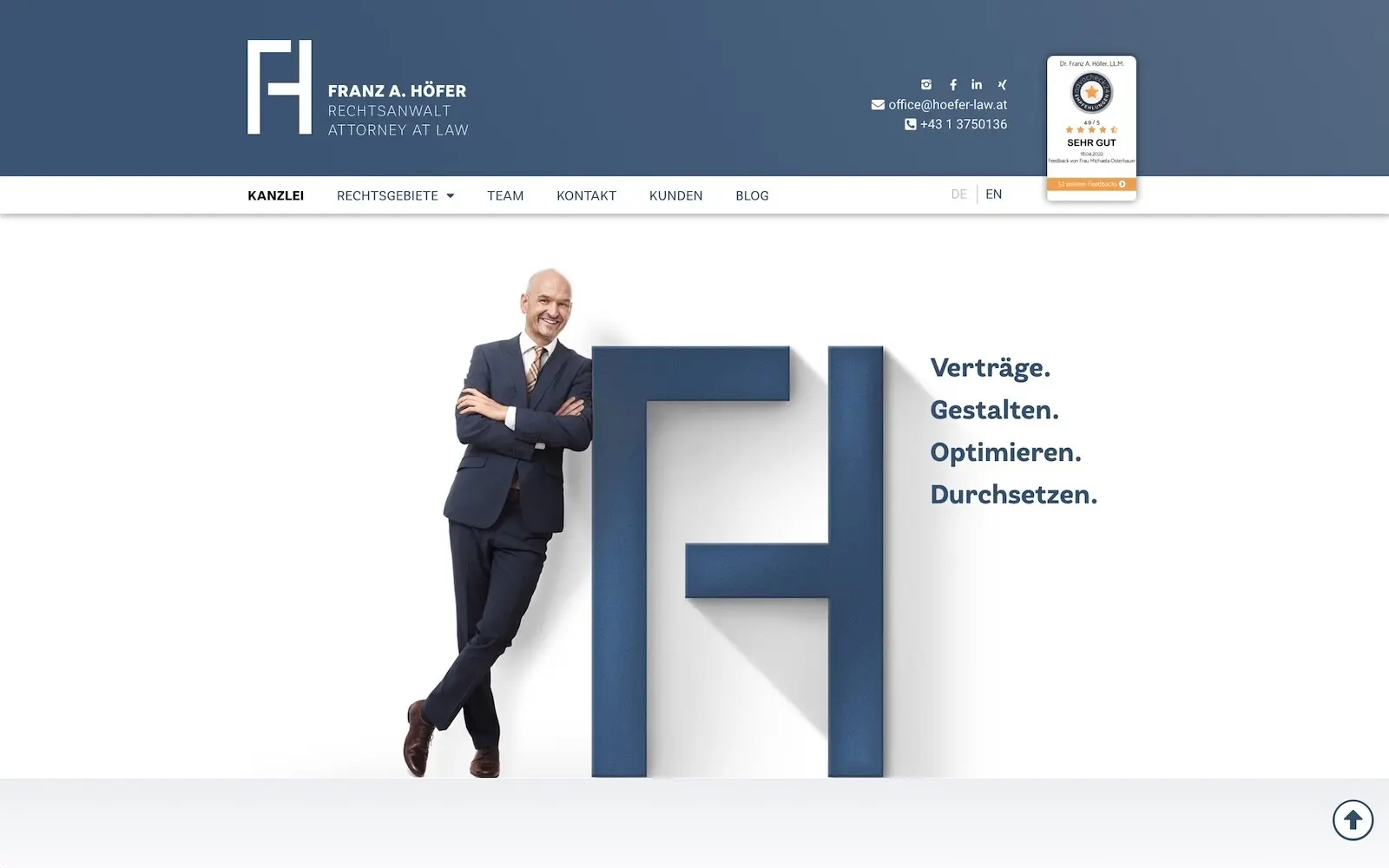 Website der Kanzlei Franz A. Höfer