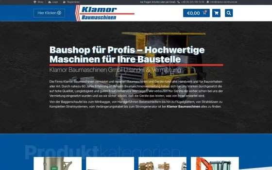 Online-Shop Klamor Baumaschinen