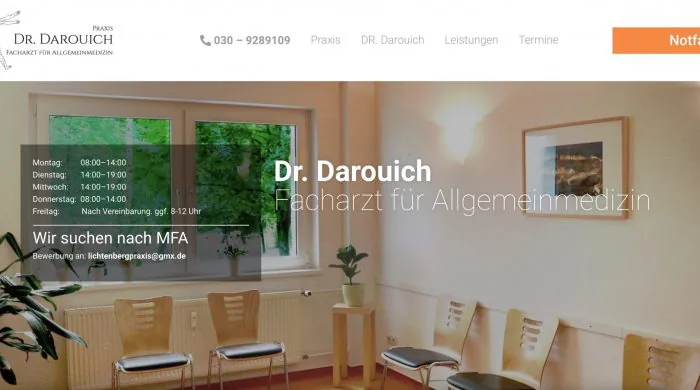 Website der Praxis Dr. Darouich