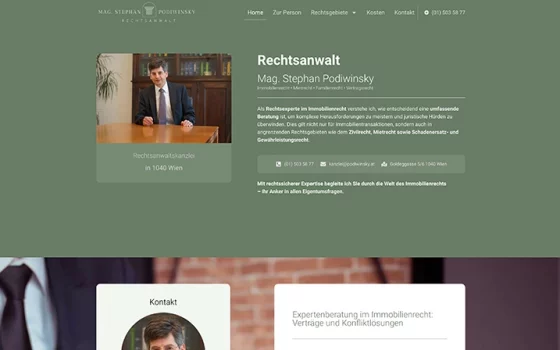 Website Rechtsanwalt Mag. Stephan Podiwinsky