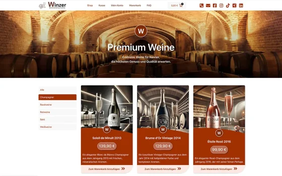 Demo eines Weinhandel-Shops